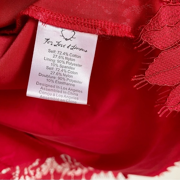 For Love and Lemons X Revolve Maui Waui Red Lace Asymmetrical Dress Size Small - Picture 12 of 12
